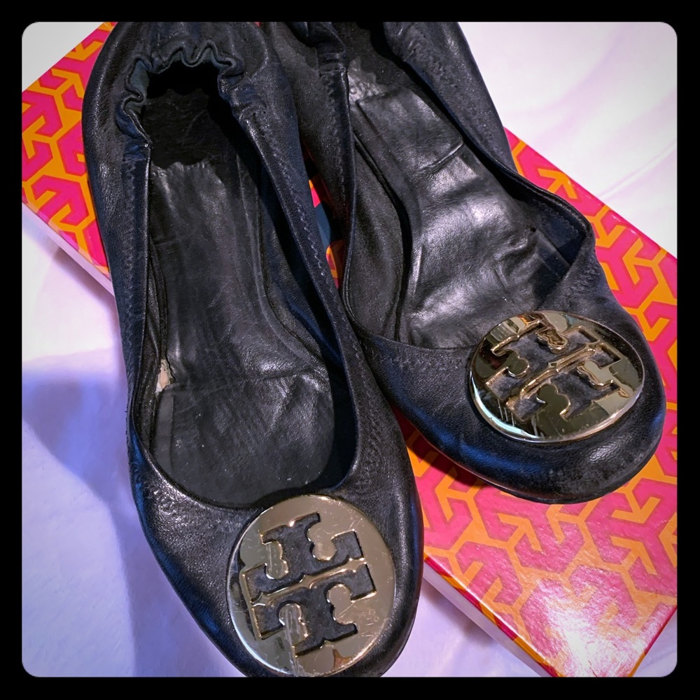 Tory Burch Black Reva Flats- 6.5- READ FIRST